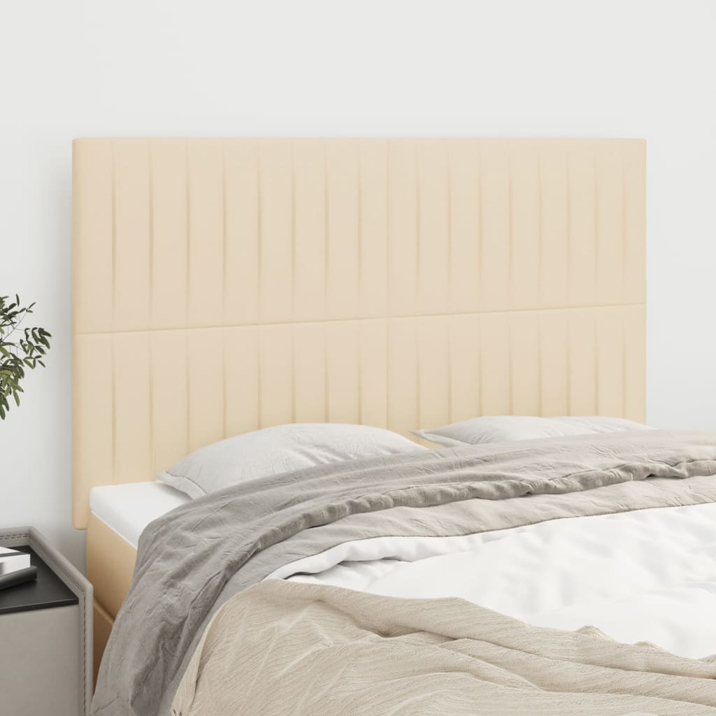 Cabeceira creme 144x5x118/128 cm tecido