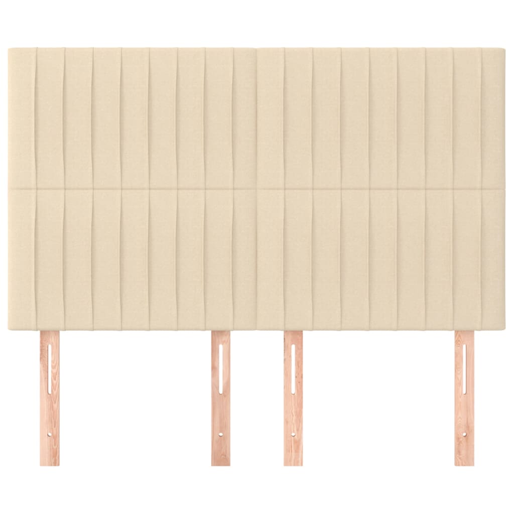 Cabeceira creme 144x5x118/128 cm tecido