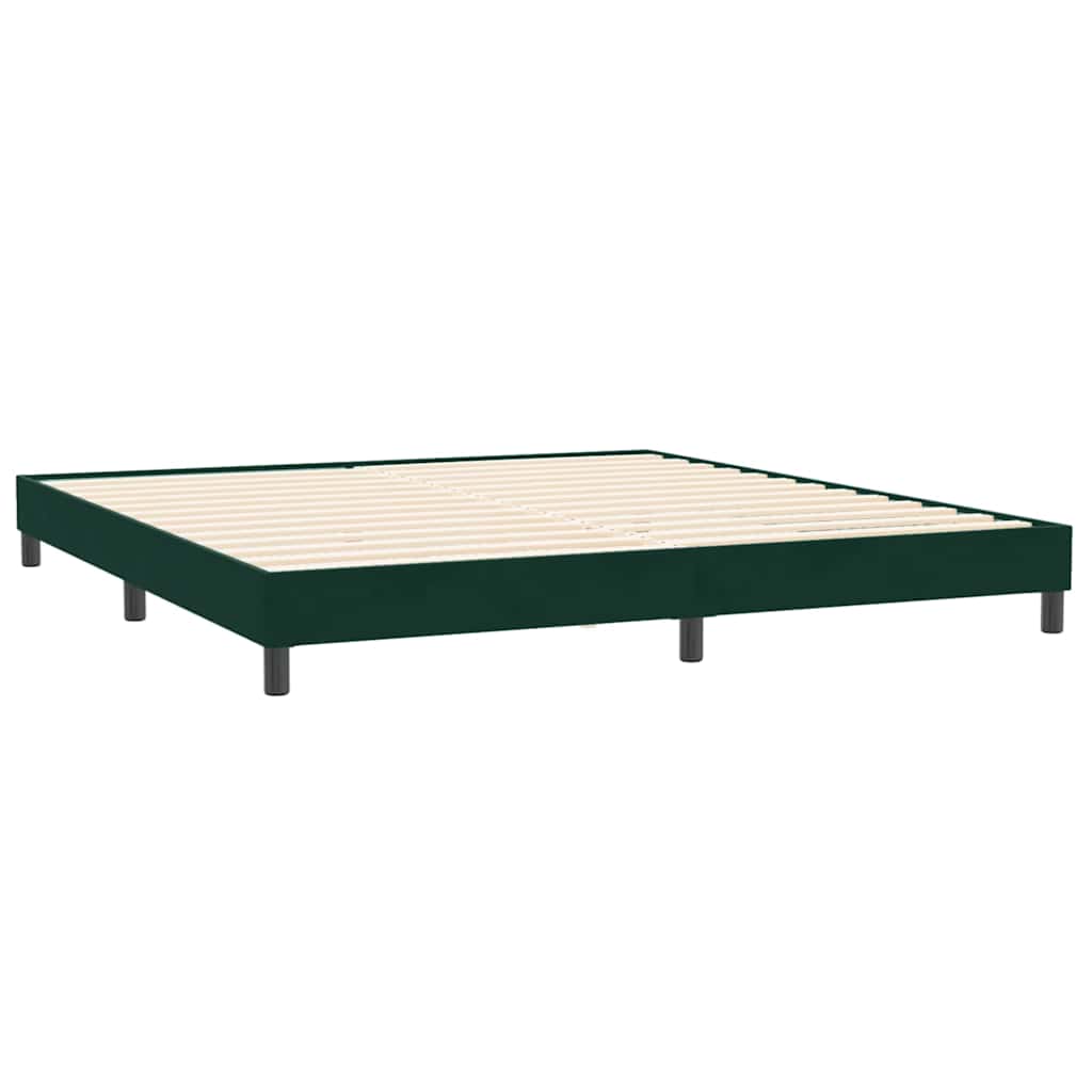 Cama com molas sem colchão 200x210 cm veludo verde-escuro