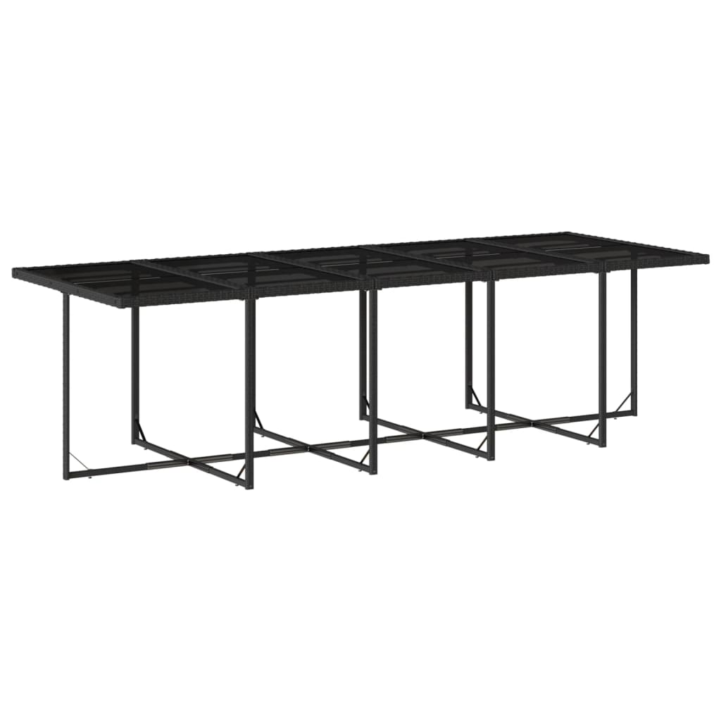 13 Pcs conjunto de jantar p/jardim com almofadões vime PE preto