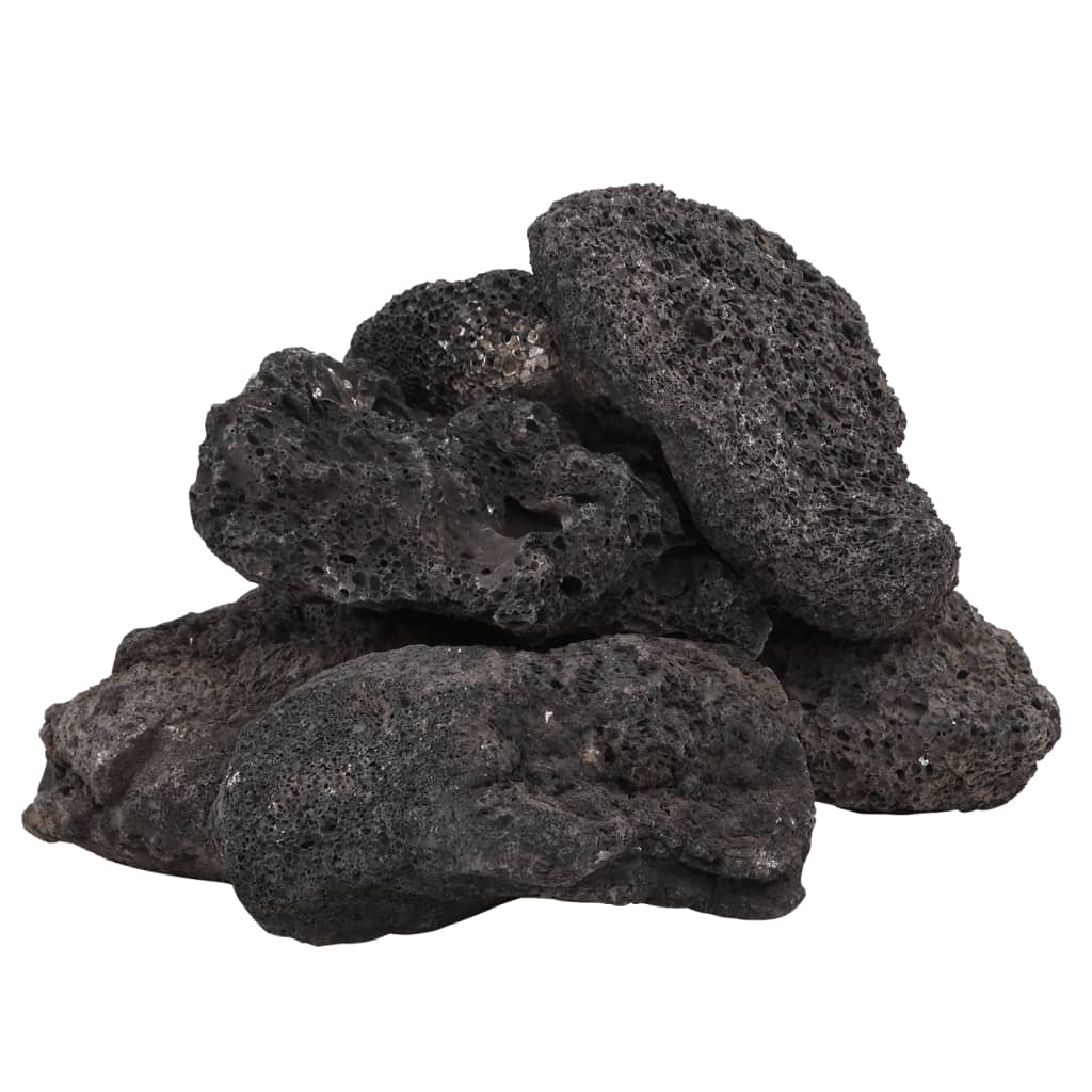Pedras vulcânicas 25 kg 10-30 cm preto