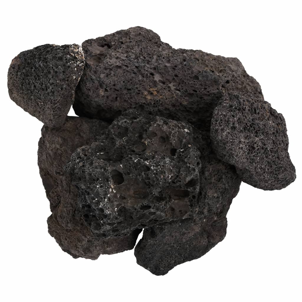 Pedras vulcânicas 25 kg 10-30 cm preto