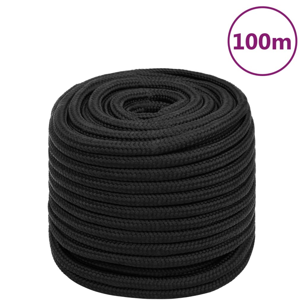 Corda de barco 18 mm 100 m polipropileno preto completo