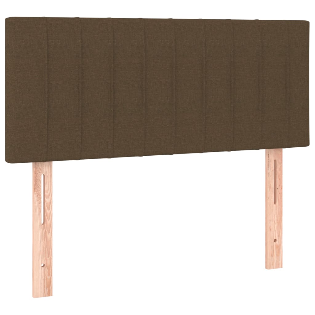 Cabeceira de cama c/ luzes LED tecido 100x5x78/88 cm castanho
