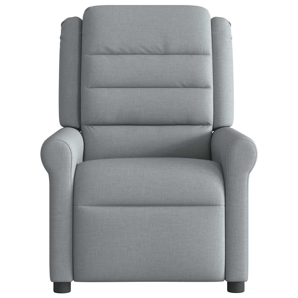 Poltrona de massagens reclinável tecido cinzento-claro