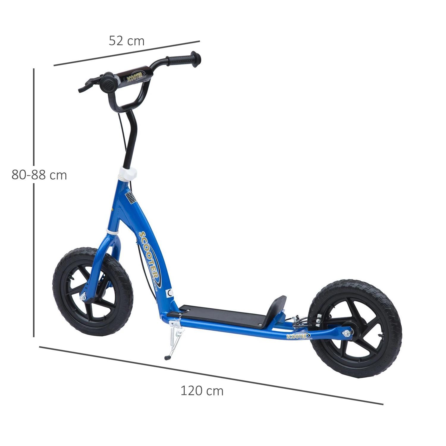 Trotinete para Crianças acima de 5 anos Scooter de 2 Rodas Grandes de 12 Polegadas com Freio e Guidão Ajustável em Altura Carga