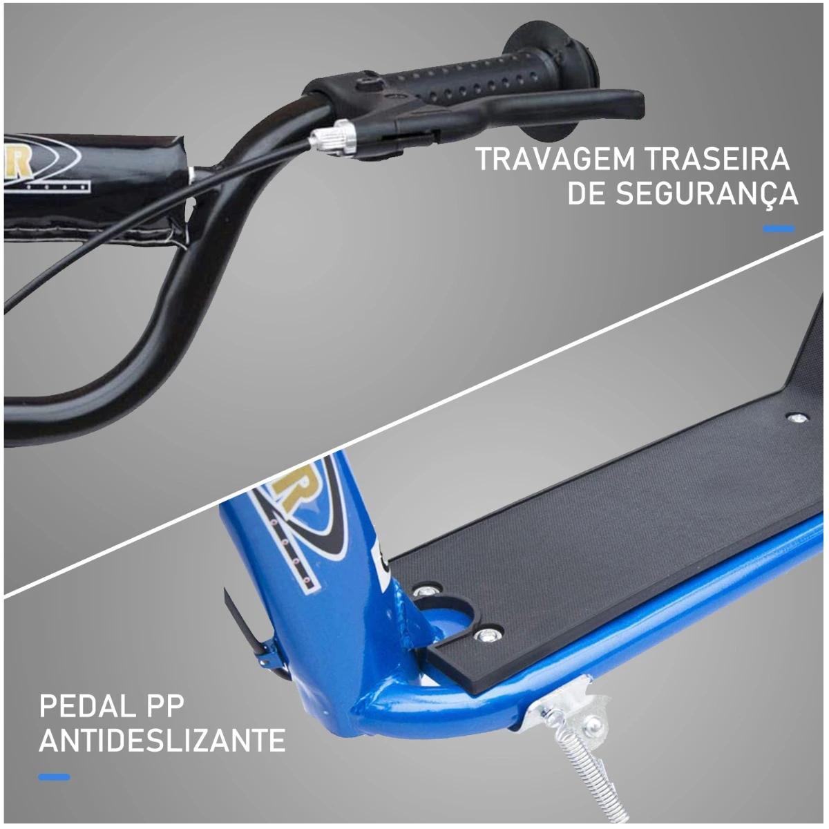 Trotinete para Crianças acima de 5 anos Scooter de 2 Rodas Grandes de 12 Polegadas com Freio e Guidão Ajustável em Altura Carga