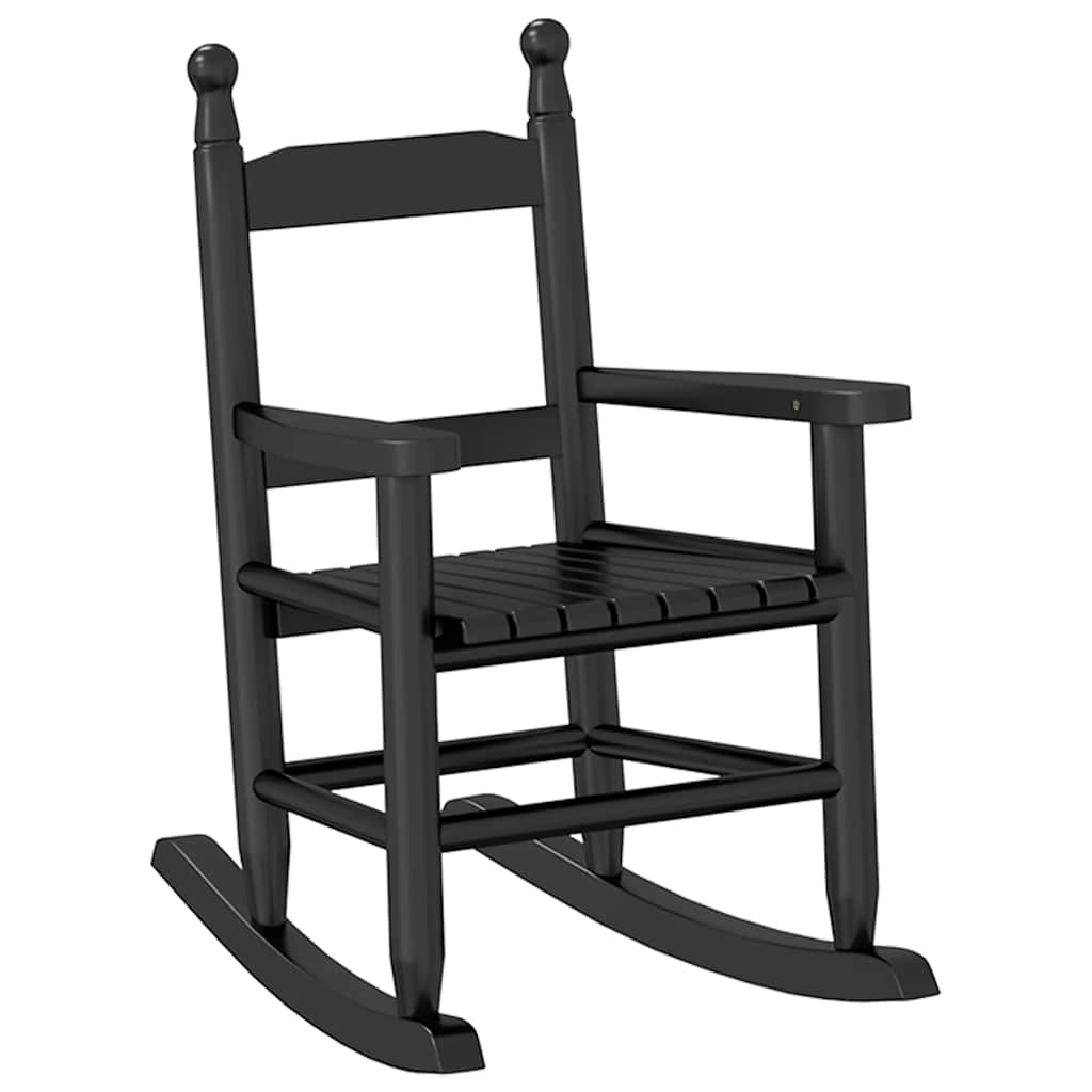 Cadeiras de baloiço infantis 2 pcs álamo maciço preto