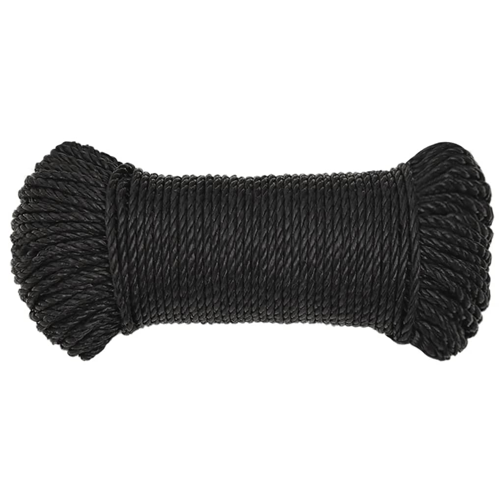 Corda de trabalho 3 mm 25 m poliéster preto