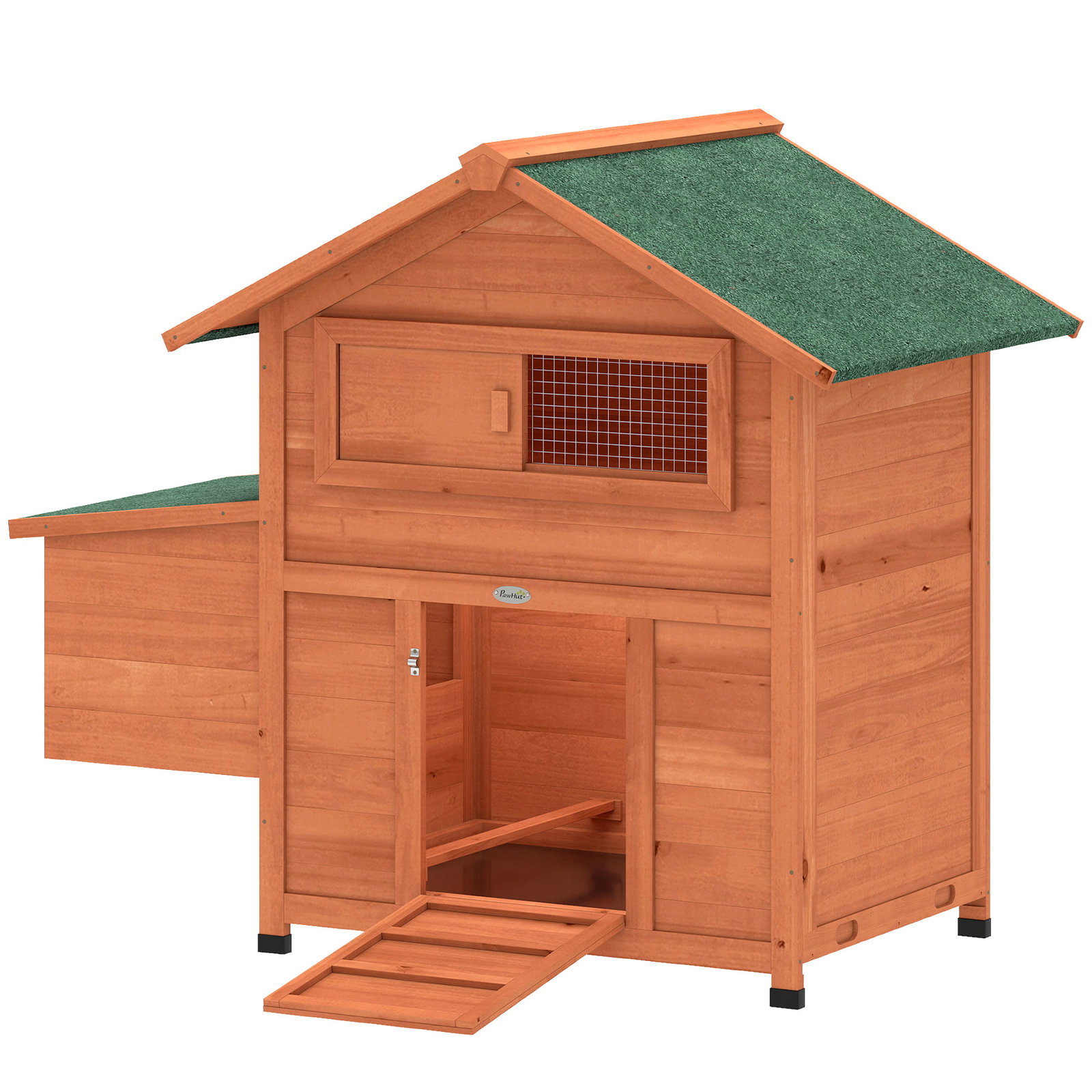 Galinheiro para exterior de madeira 113,5x67,5x95,5 cm galinheiro com ninho bandeja removível telhado impermeável poleiros