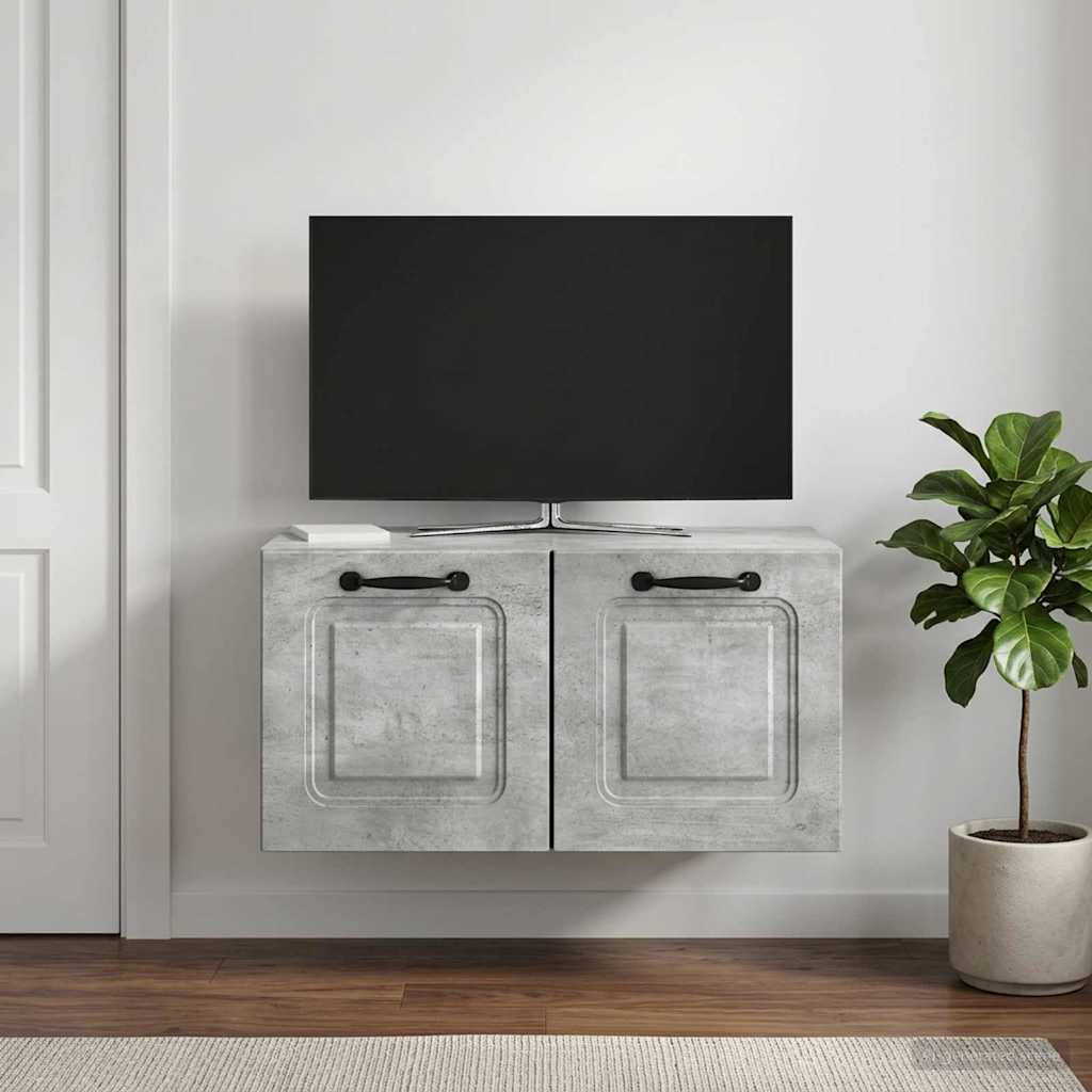 Gabinete de TV de parede cinzento cimento 59,5 x 31 x 30 cm
