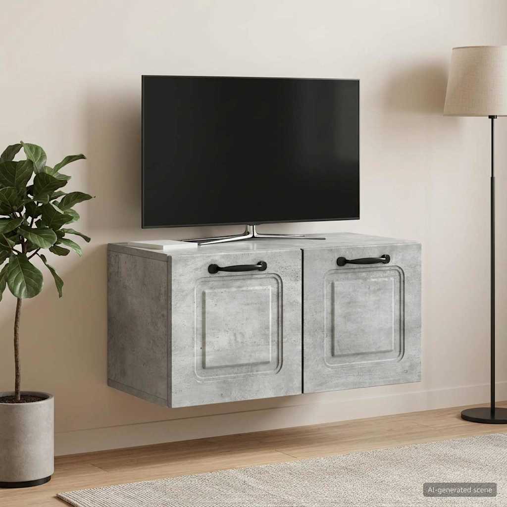 Gabinete de TV de parede cinzento cimento 59,5 x 31 x 30 cm