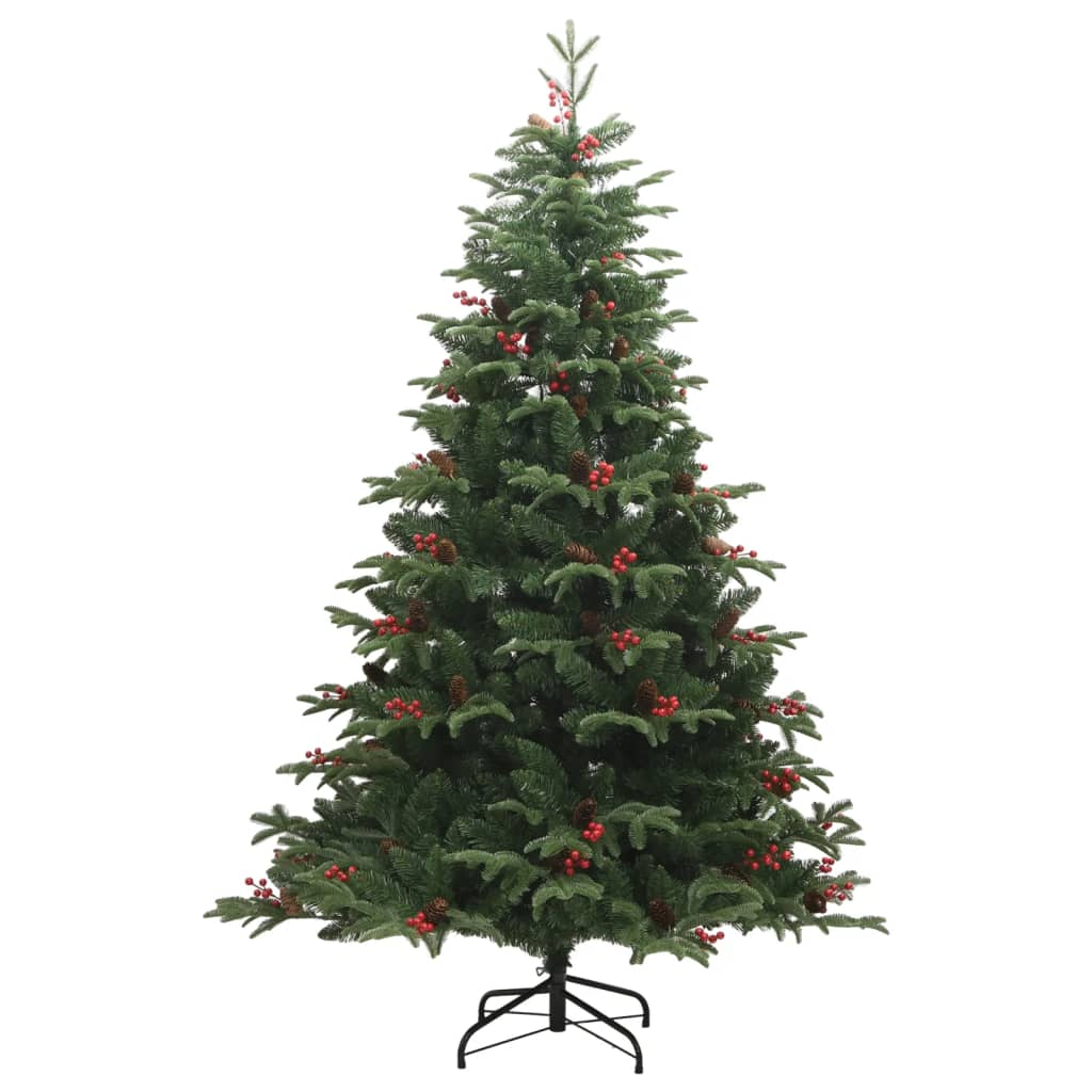 Árvore de natal artificial articulada c/ pinhas e bagas 180 cm