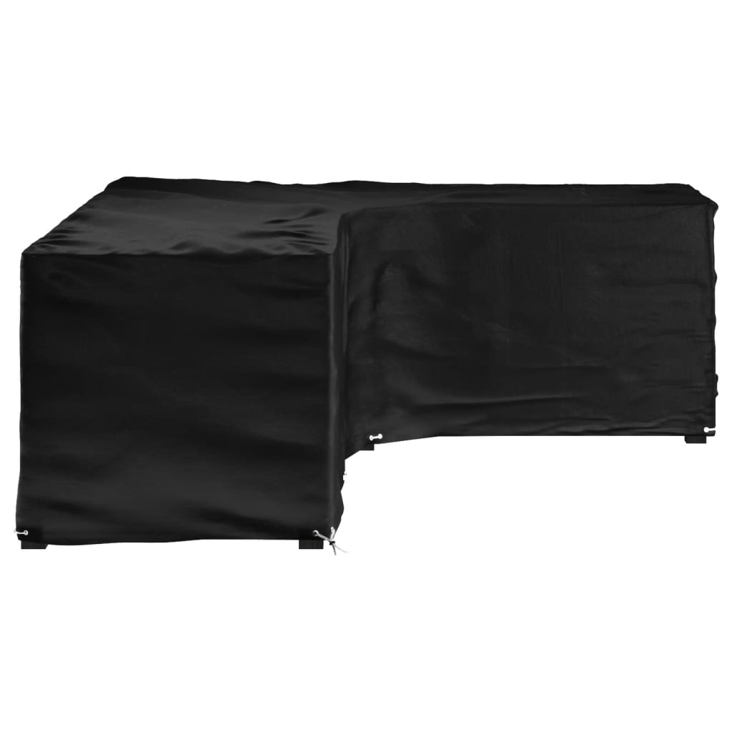 Capa em forma de l p/ mobília de jardim 16 ilhós 260x210x80 cm