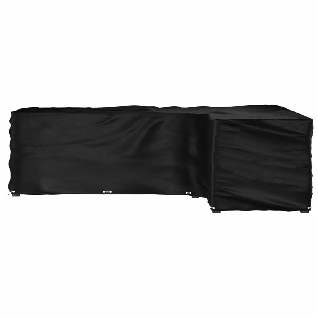 Capa em forma de l p/ mobília de jardim 16 ilhós 260x210x80 cm