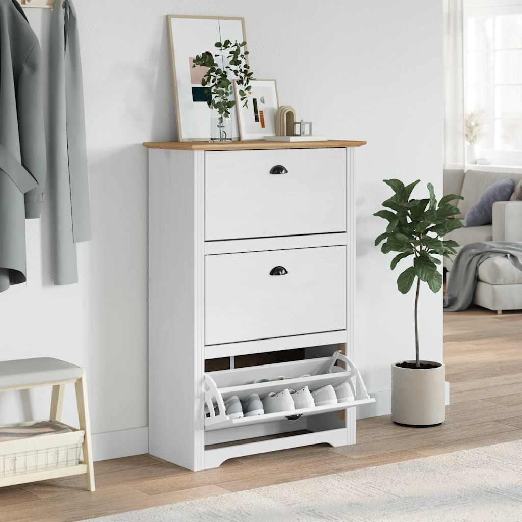 Sapateira bodo 80x35x118 cm branco e castanho