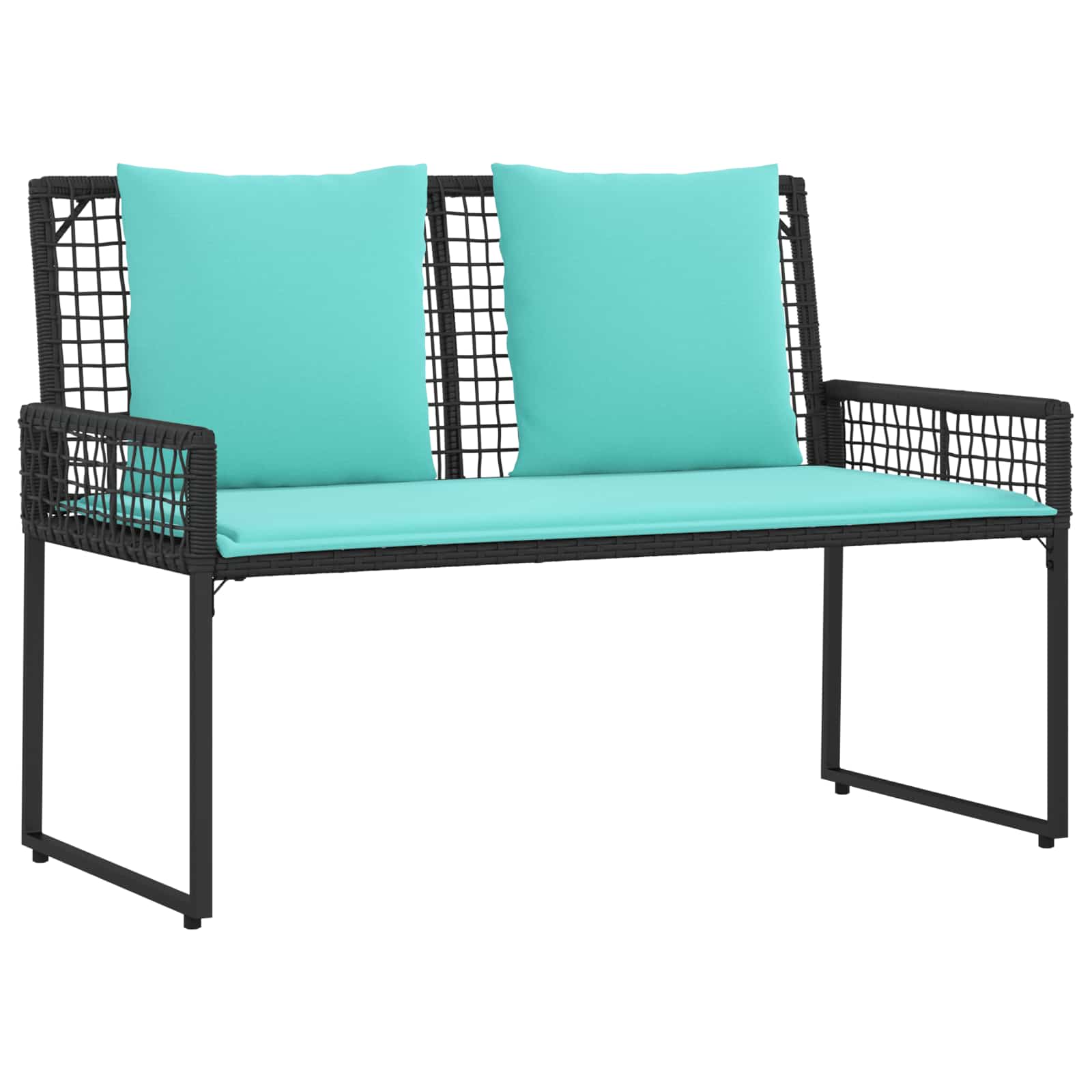 Conjunto de móveis para exterior 4 unid. preto e turquesa