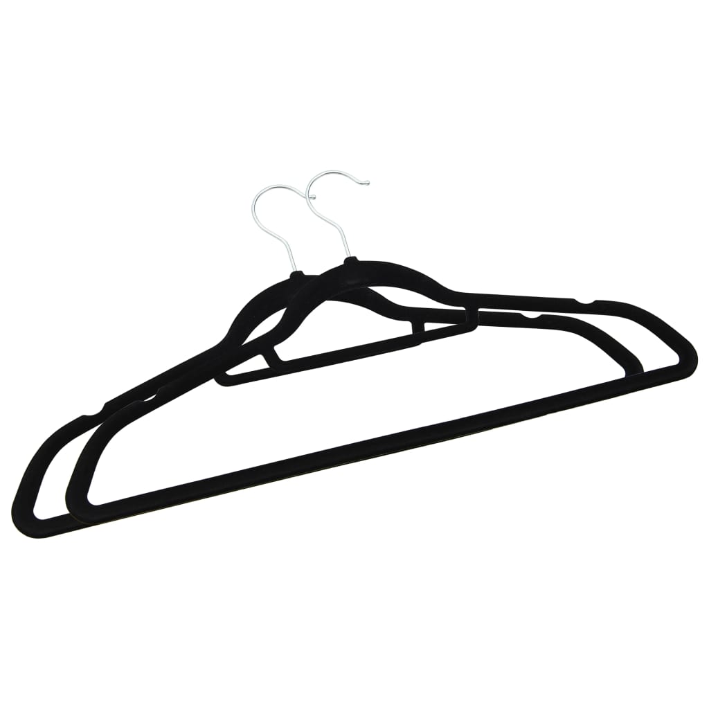 100 Pcs conjunto de cabides antiderrapantes veludo preto