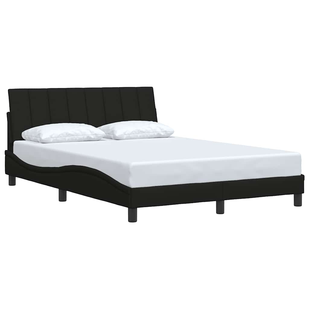 Estrutura de cama sem colchão hanko 140x200 cm tecido preto