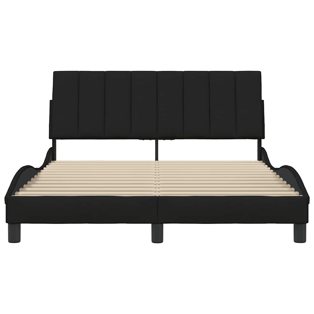 Estrutura de cama sem colchão hanko 140x200 cm tecido preto