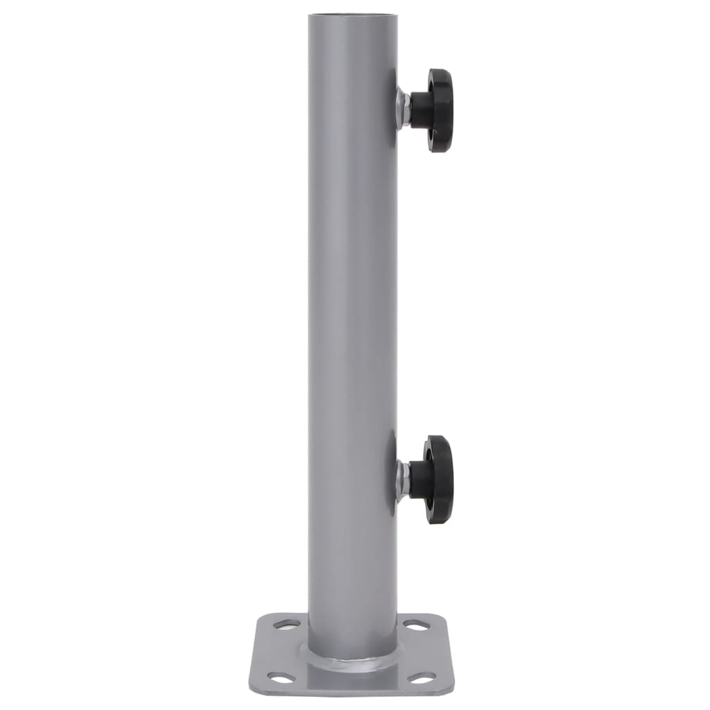 Base de guarda-sol para poste de ø32/34/38 mm aço prateado