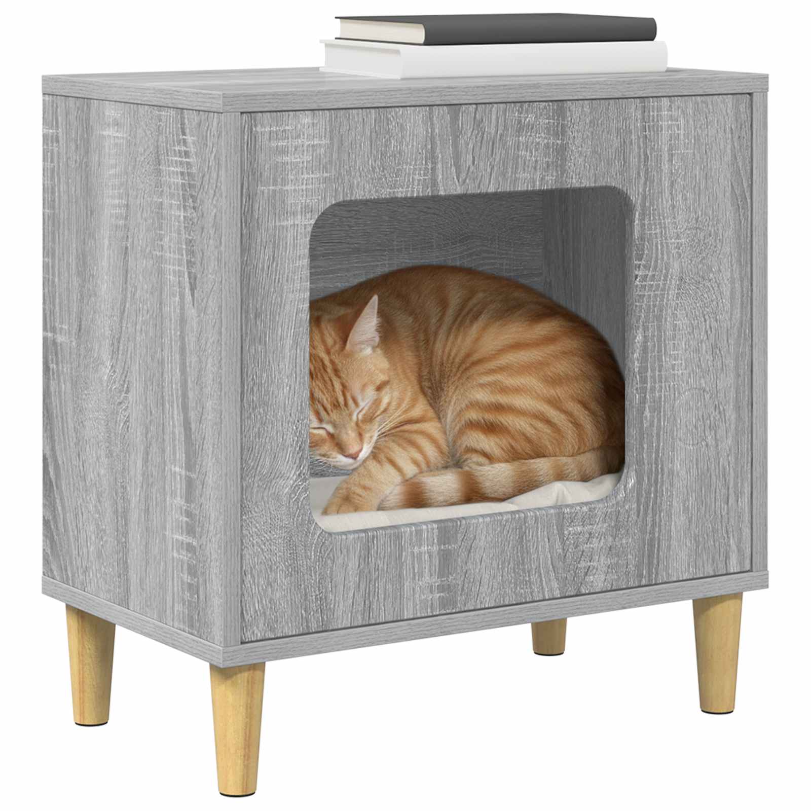 Casa para gatos cinza sonoma 51 x 30 x 52 cm