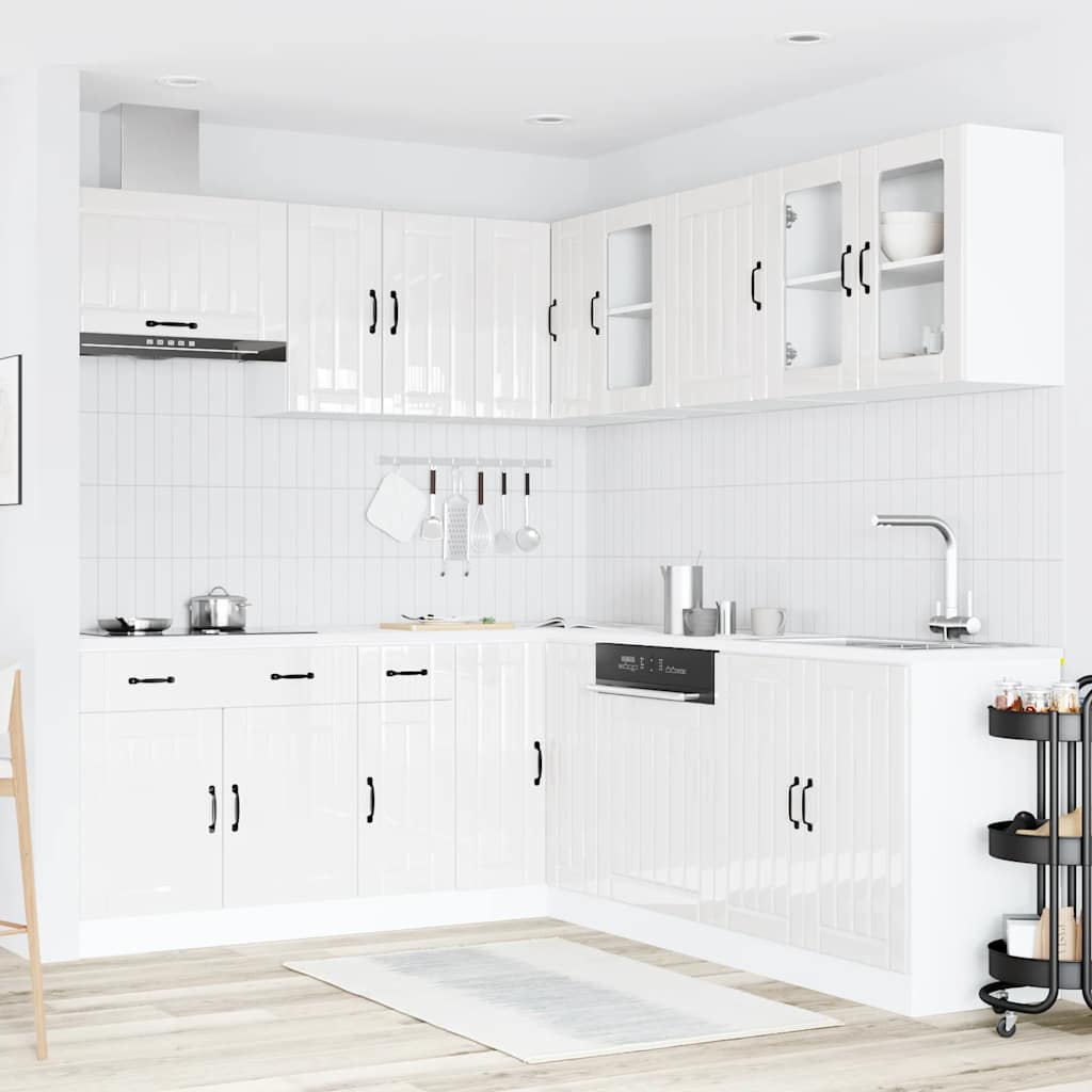 11 Peças armário de cozinha conjunto lucca brilho branco