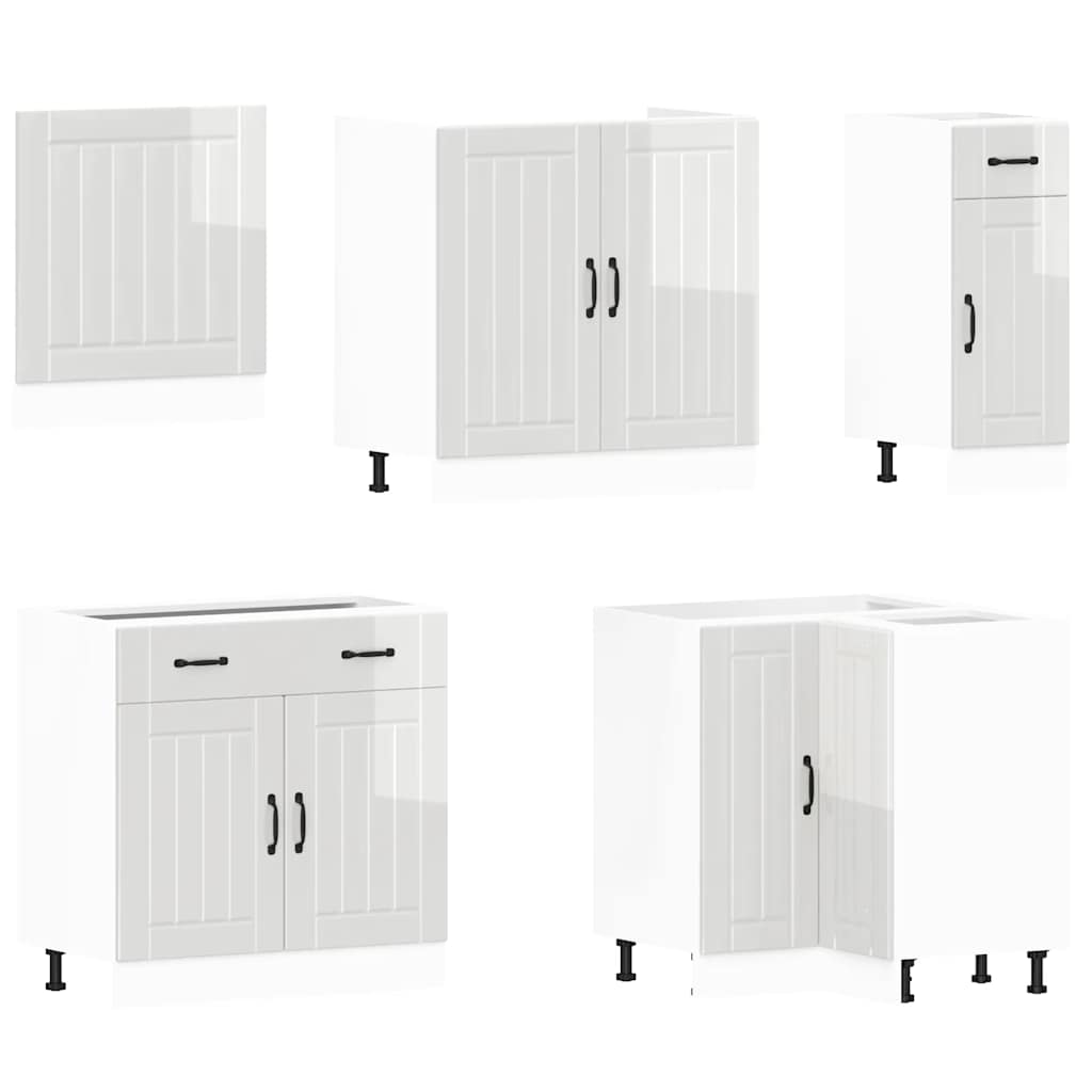 11 Peças armário de cozinha conjunto lucca brilho branco