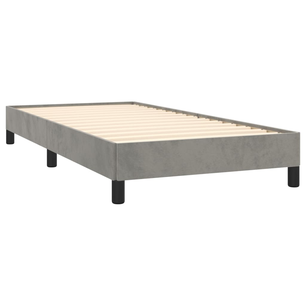 Estrutura de cama sem colchão 100x200 cm veludo cinzento-claro