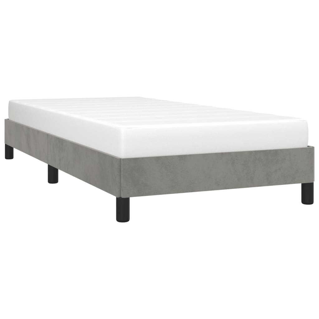 Estrutura de cama sem colchão 100x200 cm veludo cinzento-claro