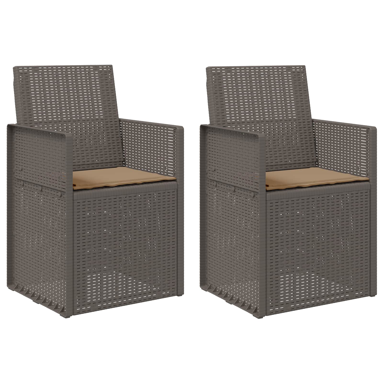 Cadeiras de jantar para jardim 2 unid. cinza claro e taupe PP