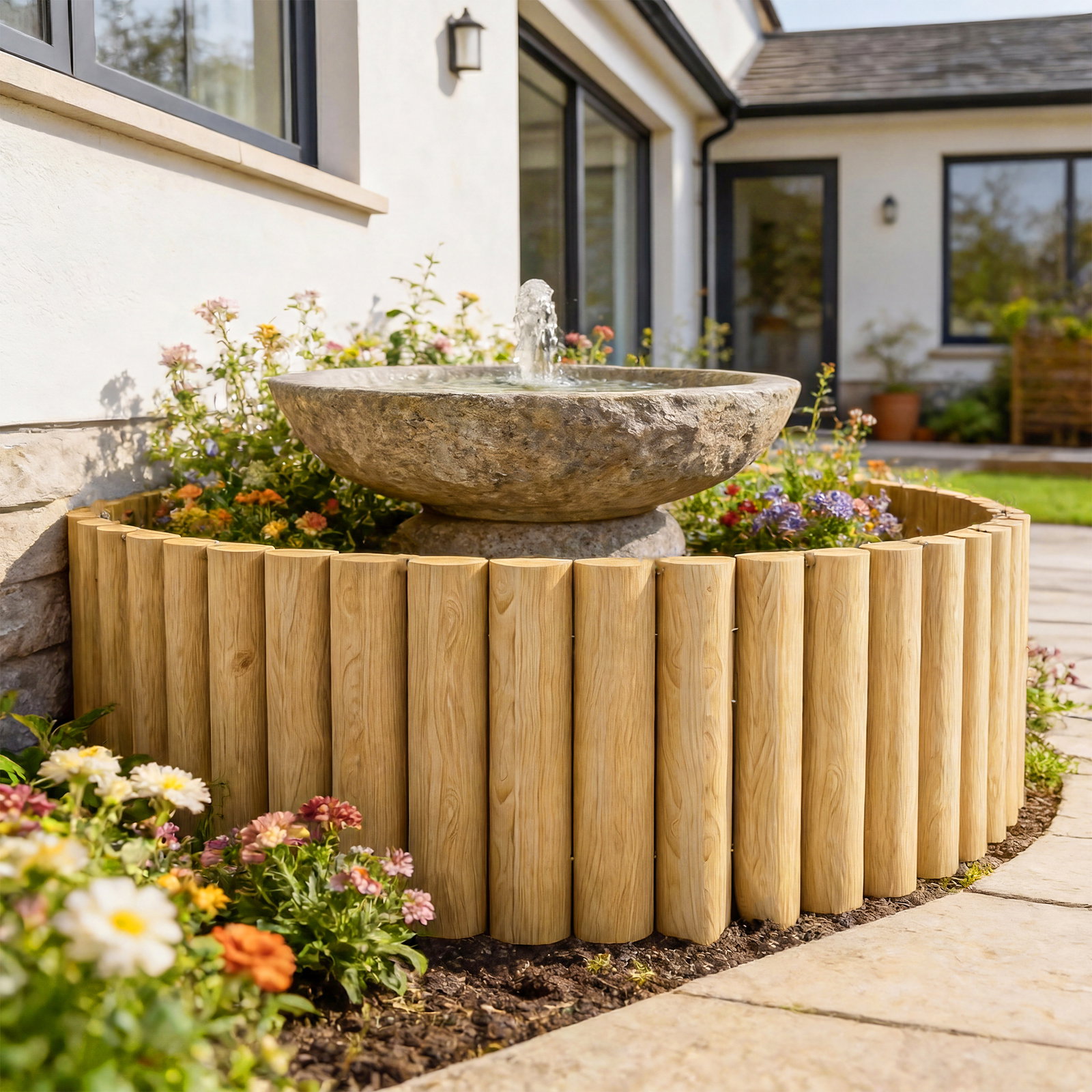 Cerca de jardim em madeira painel decorativo resistente e fácil de instalar para pátio relva caminho 176x38 cm madeira