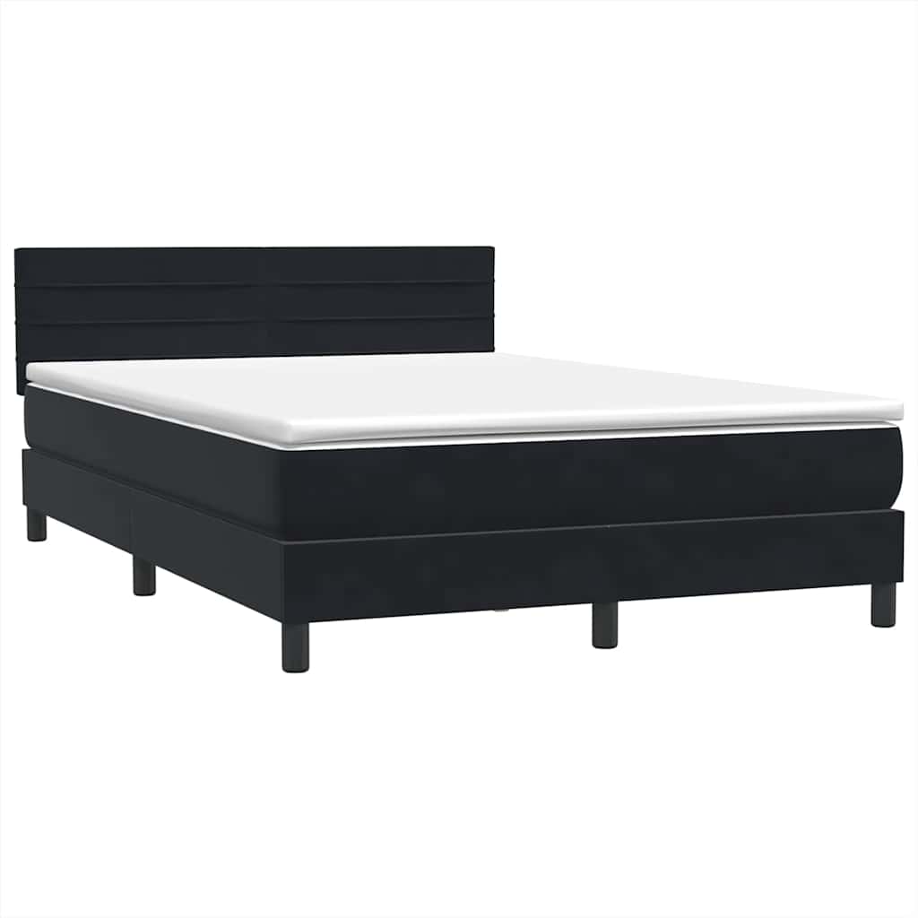 Cama com molas/colchão 160x210 cm veludo preto