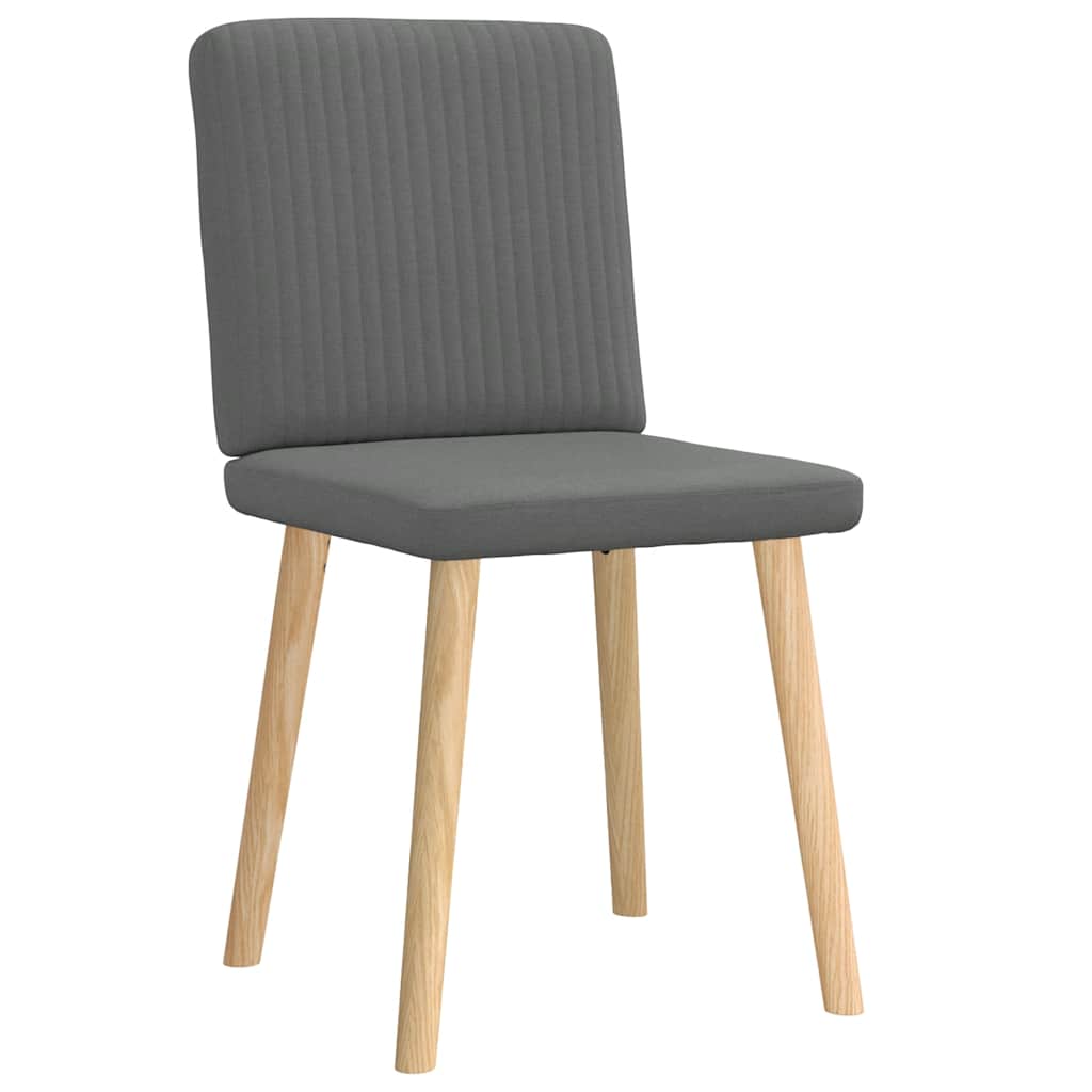Cadeiras de jantar 2 pcs tecido cinzento-escuro