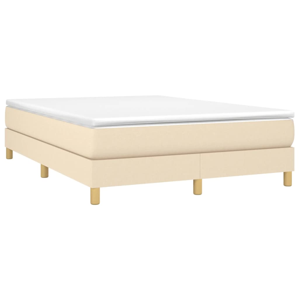 Estrutura de cama com molas 140x200 cm tecido cor creme
