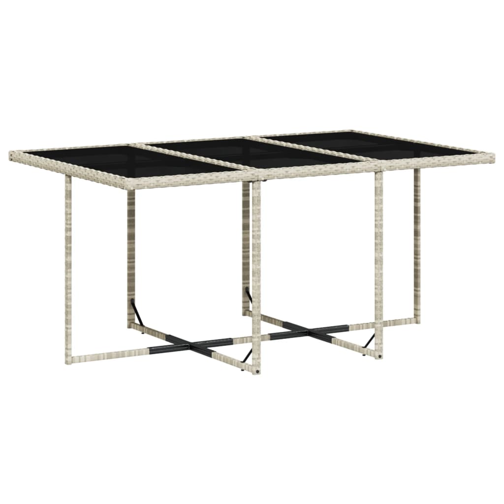 11 Pcs conjunto jantar p/ jardim c/ almofadões vime PE cinzento