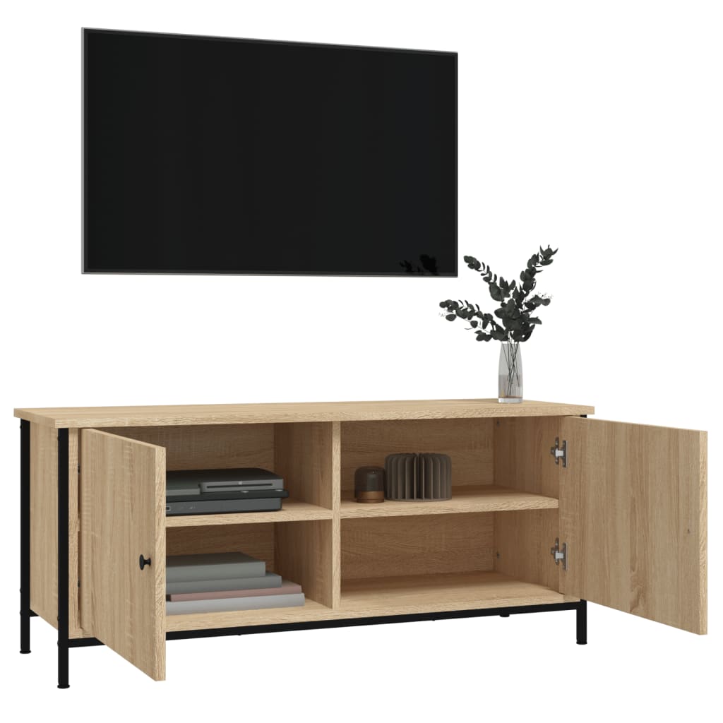 Móvel TV c/ portas 102x35x45cm deriv. madeira carvalho sonoma