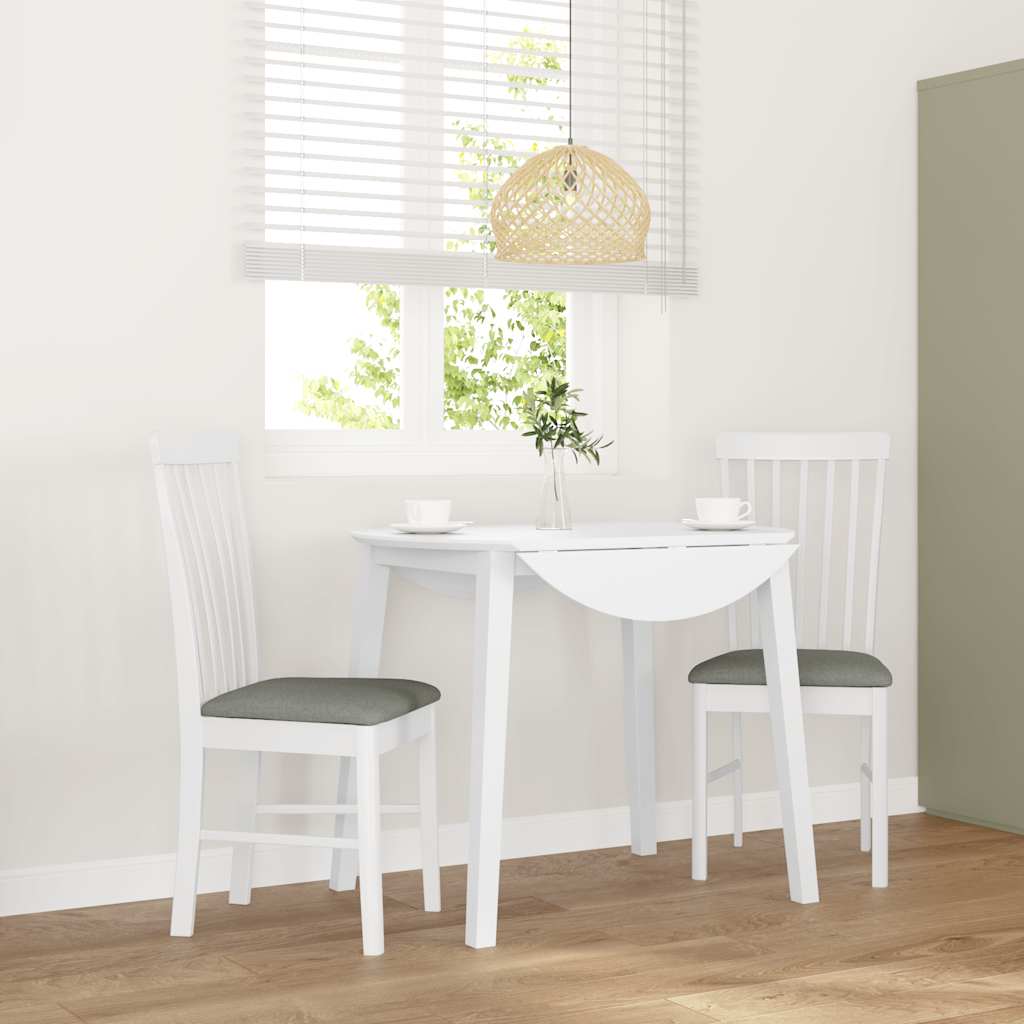 Cadeiras de jantar com almofadões 2 pcs madeira maciça branco