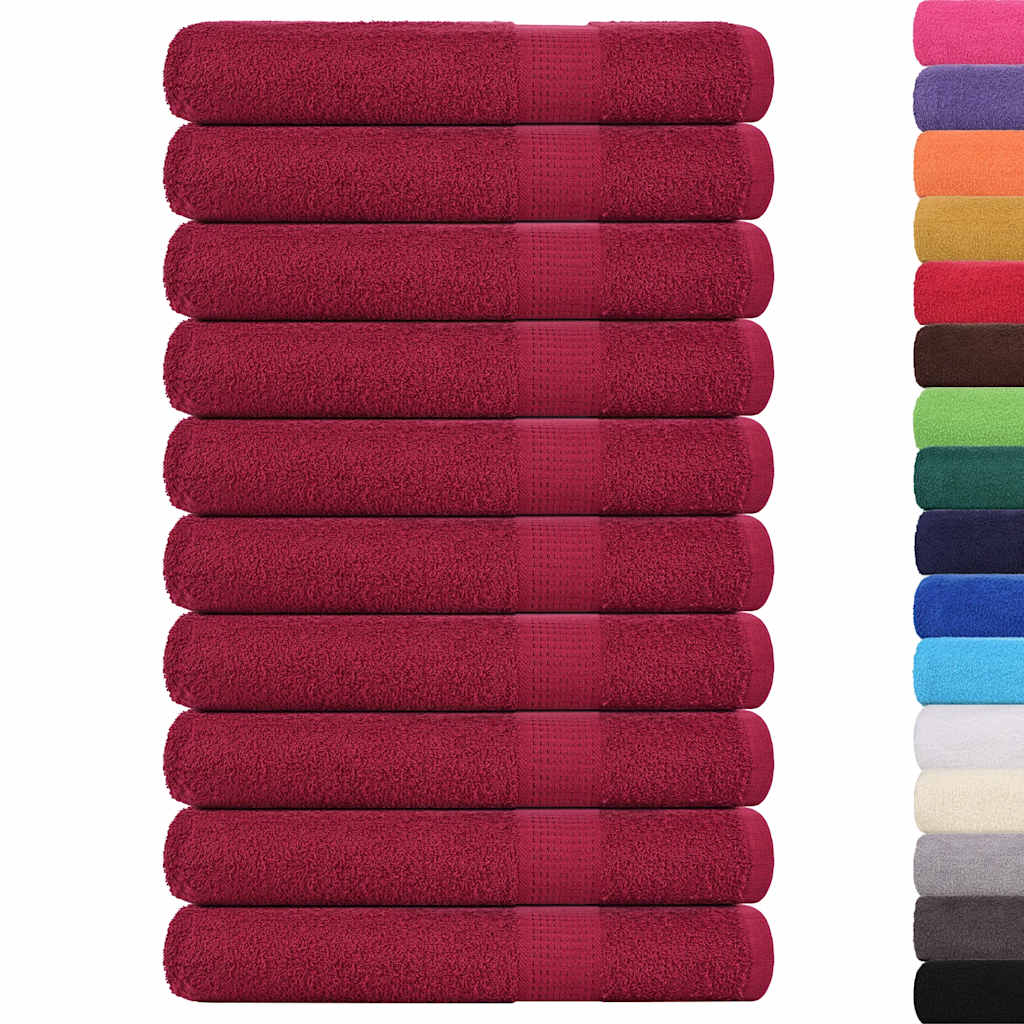 Toalhas de sauna frogn 10 pcs 80x200 cm 360 g/m² bordéus