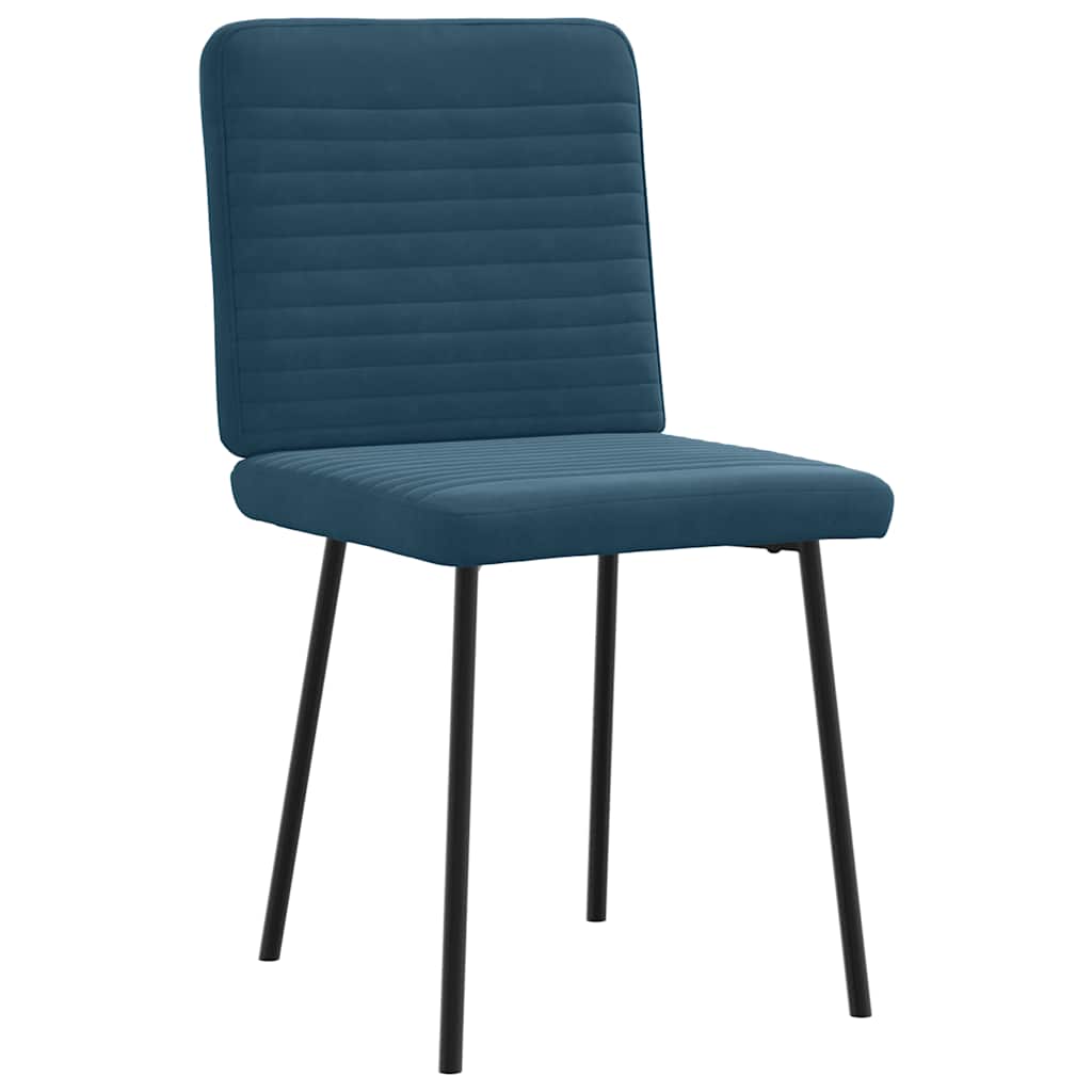 Cadeiras de jantar 6 pcs veludo azul