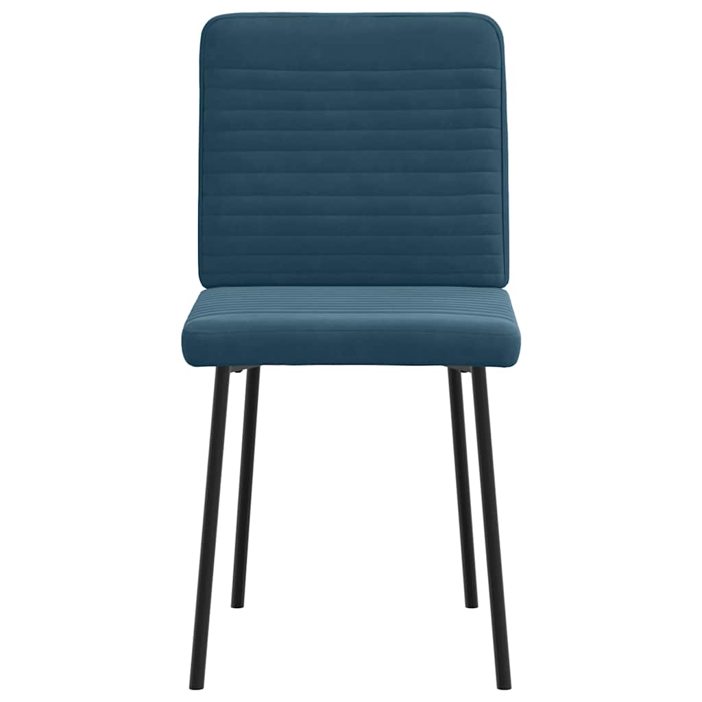 Cadeiras de jantar 6 pcs veludo azul