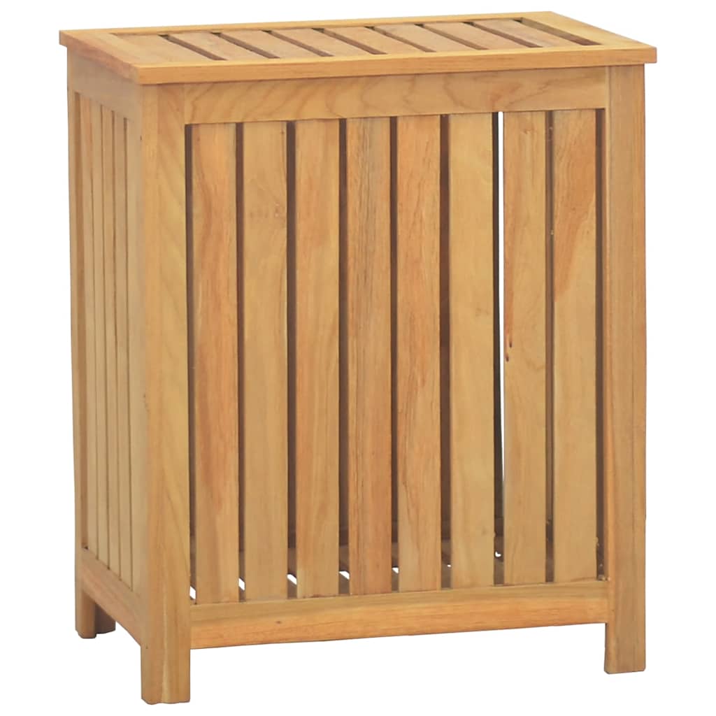Cesto de roupa 50x35x60 cm madeira de teca maciça