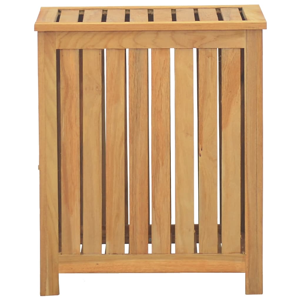 Cesto de roupa 50x35x60 cm madeira de teca maciça