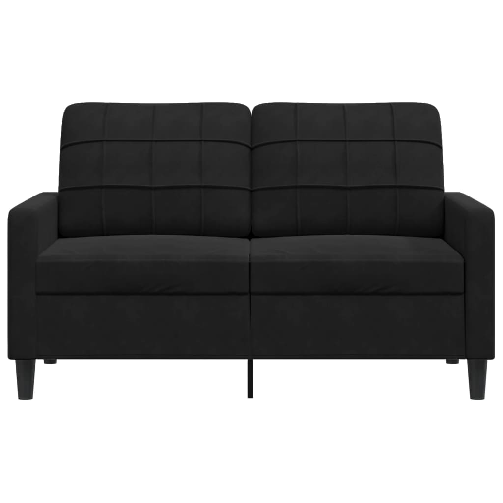 Sofá de 2 lugares veludo 120 cm preto