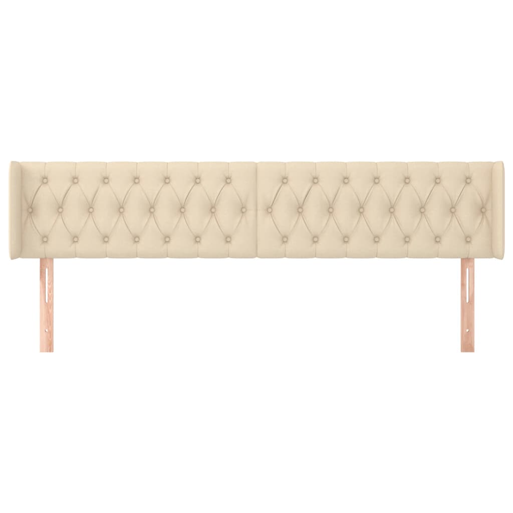 Cabeceira de cama c/ abas tecido 183x16x78/88 cm creme