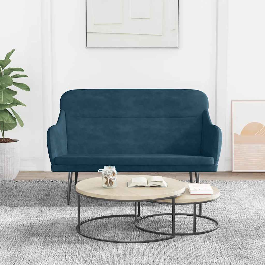 Banco 110x76x80 cm veludo azul