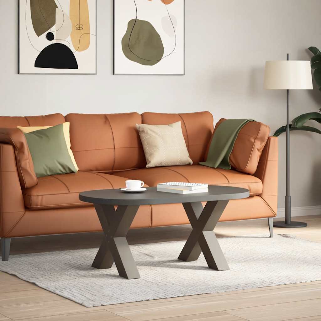 Pés para mesa de centro em formato de x, 2 peças, aço natural, 50x(42-43) cm, aço