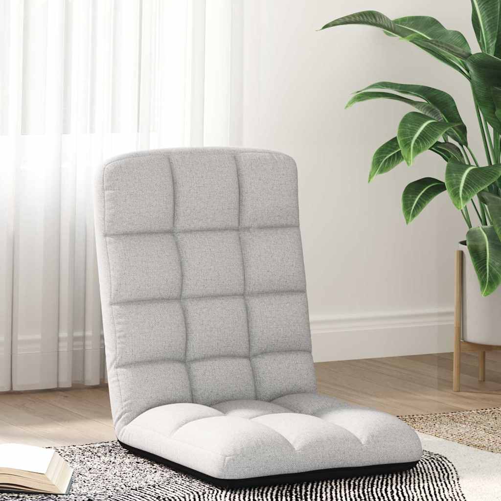 Cadeira de piso dobrável 71x51x62 cm tecido cinzento nublado