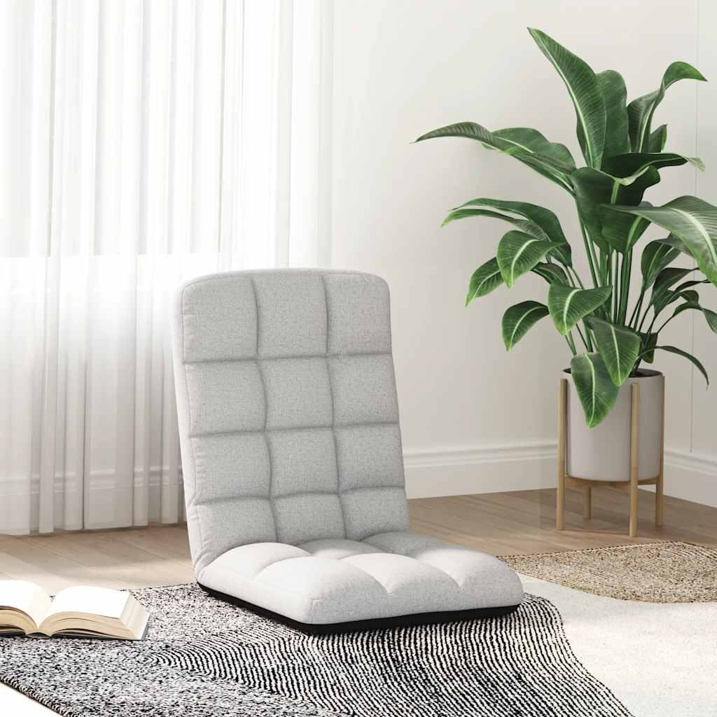 Cadeira de piso dobrável 71x51x62 cm tecido cinzento nublado