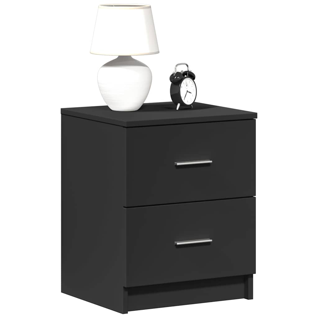Mesa de cabeceira com 2 gavetas 40x36x50 cm preto